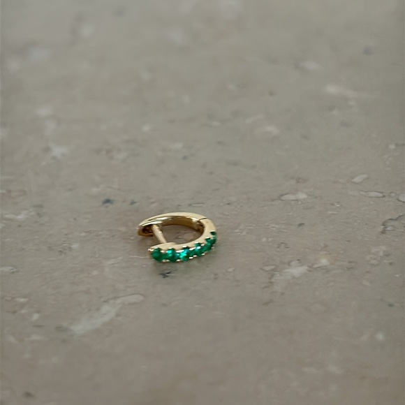 Porter Lyons Emerald Hoop Earring - Picture 3 of 3